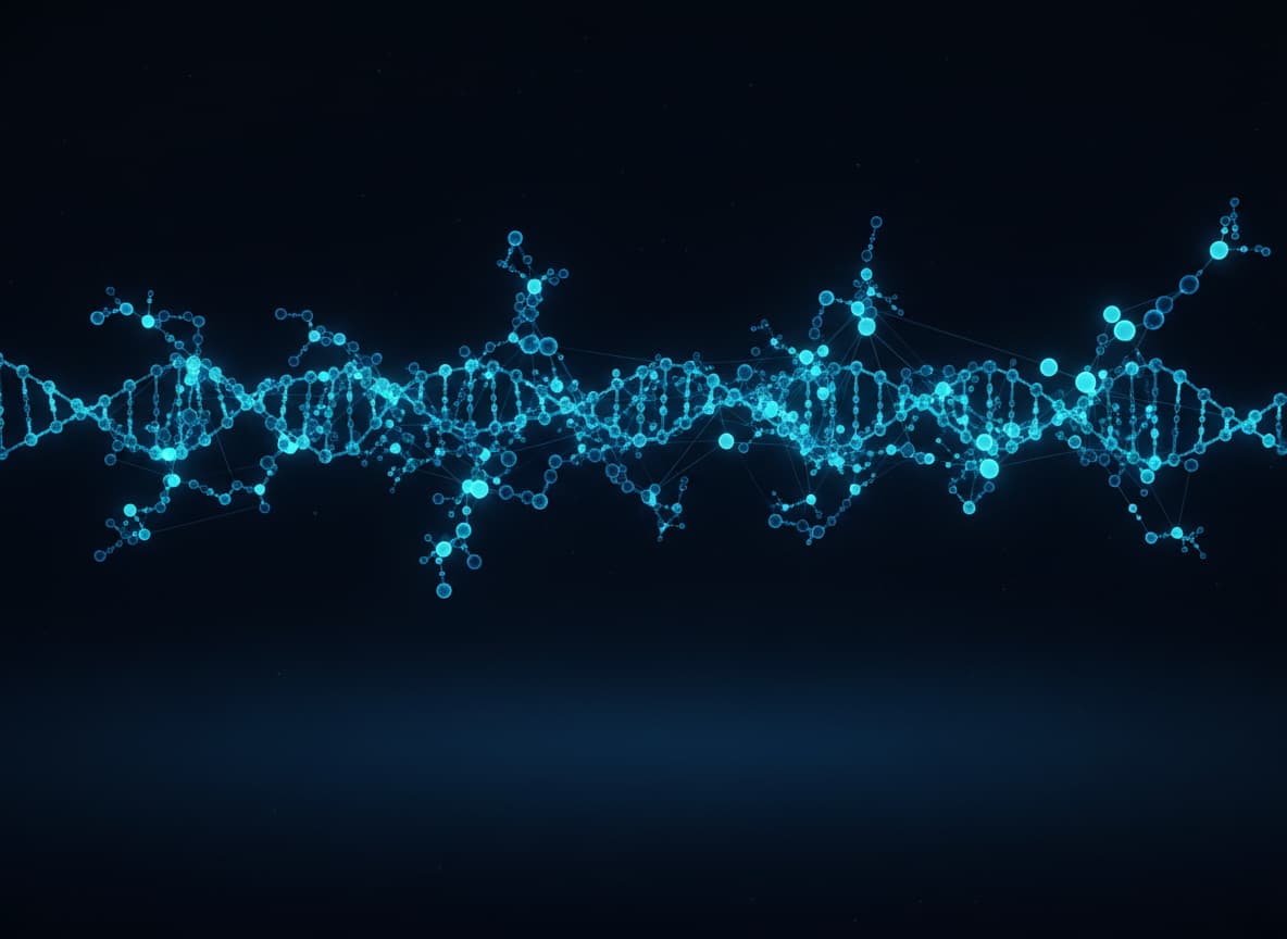 Abstract blue molecular visualization